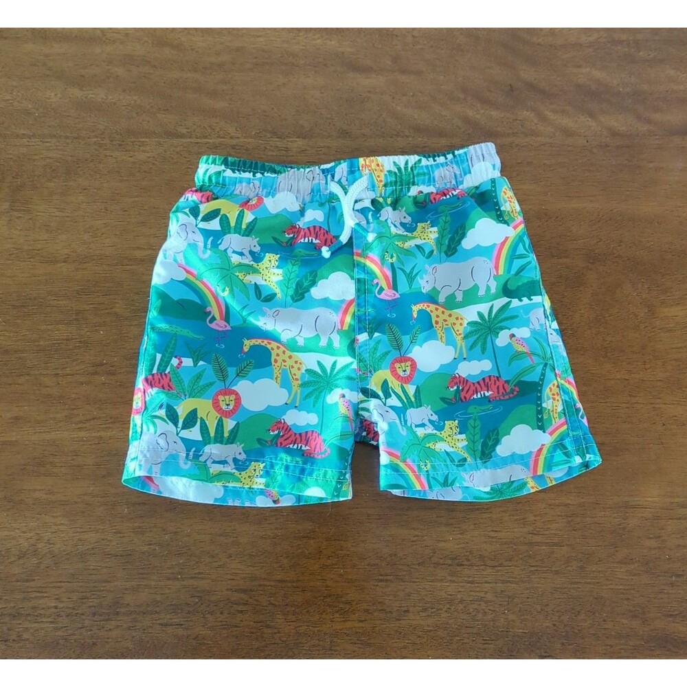 Mini Boden jungle themed Swim trunks size 18/24M GUC